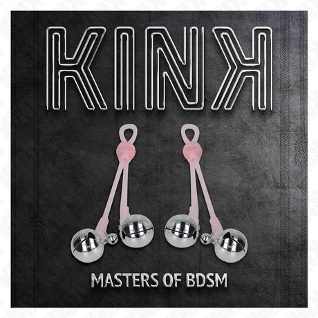 KINK - LUMINOUS SKULL NIPPLE CLAMPS WITH RING BELLS ADJUSTABLE PINK / SILVER
