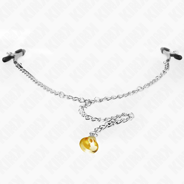 KINK Chain Nipple Clamps с висулка Рог – регулируеми щипки с верига 30 см