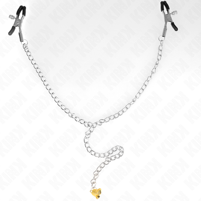 KINK Chain Nipple Clamps с висулка Рог – регулируеми щипки с верига 30 см