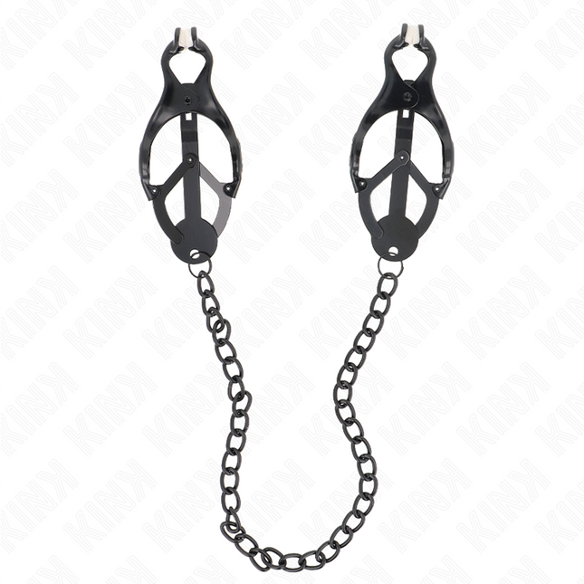 KINK Japanese Clover – щипки за зърна с верижка, черни, 30 см