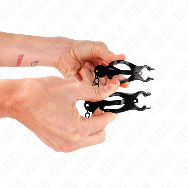 KINK Japanese Clover – щипки за зърна с верижка, черни, 30 см