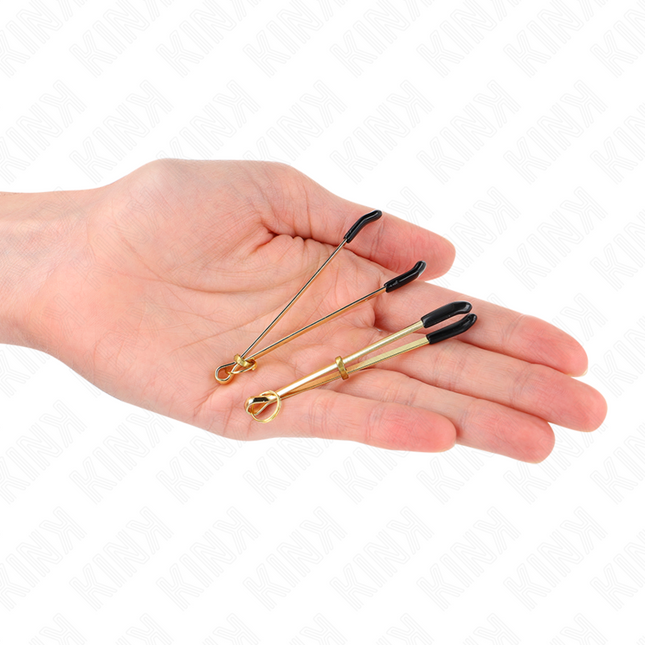 KINK Thin Nipple Clamps Gold 7 см – регулируеми щипки за зърна
