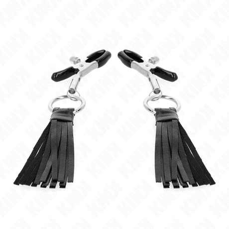 KINK - LEATHERETTE TASSEL NIPPLE CLAMPS 6 CM