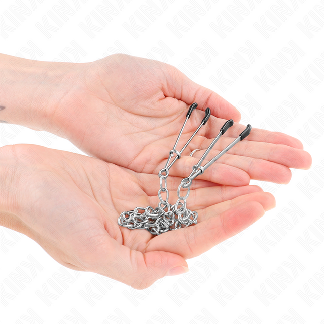 KINK Thin Nipple Clamps с дебела верига 30 см – регулируеми щипки за зърна