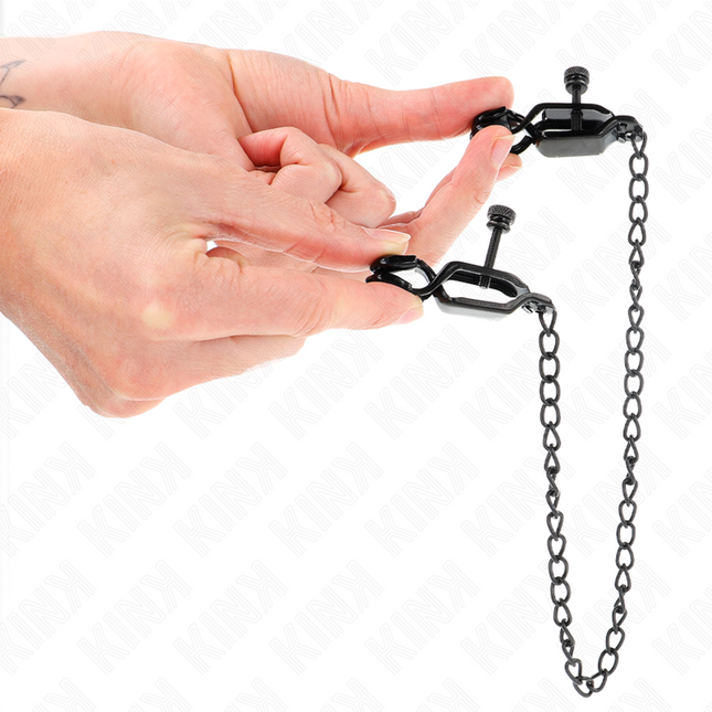 KINK Flat Chain Nipple Clamps Black 30 см – регулируеми щипки с верижка