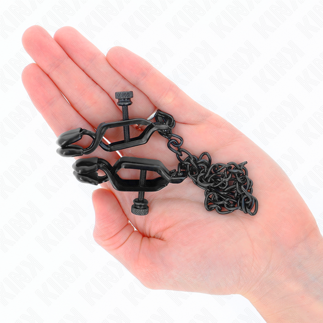 KINK Flat Chain Nipple Clamps Black 30 см – регулируеми щипки с верижка