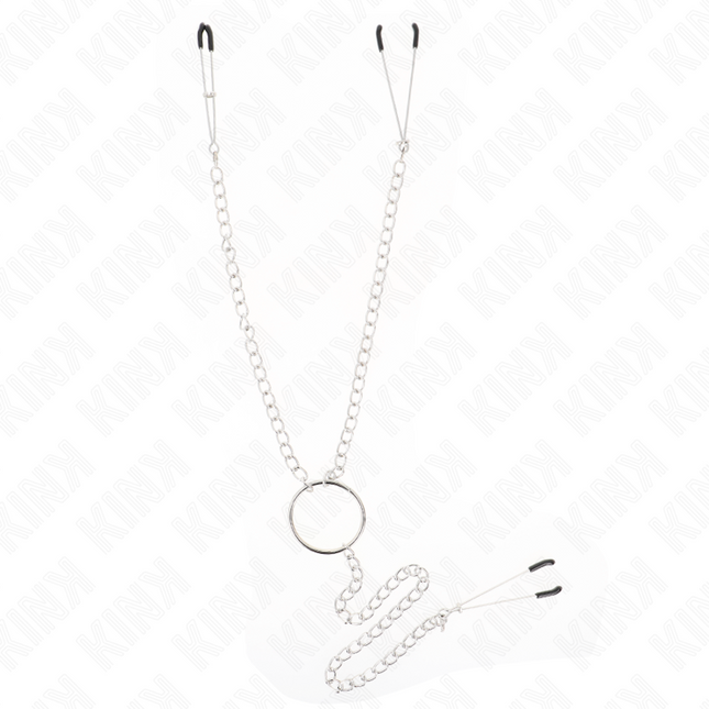 KINK Triple Nipple and Clit Clamps with Chain – Регулируеми щипки за интимна стимулация
