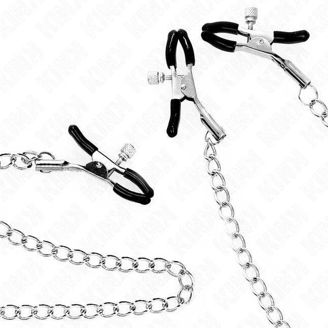 KINK Triple Nipple and Clit Clamps with Chain – регулируеми щипки за стимулиране