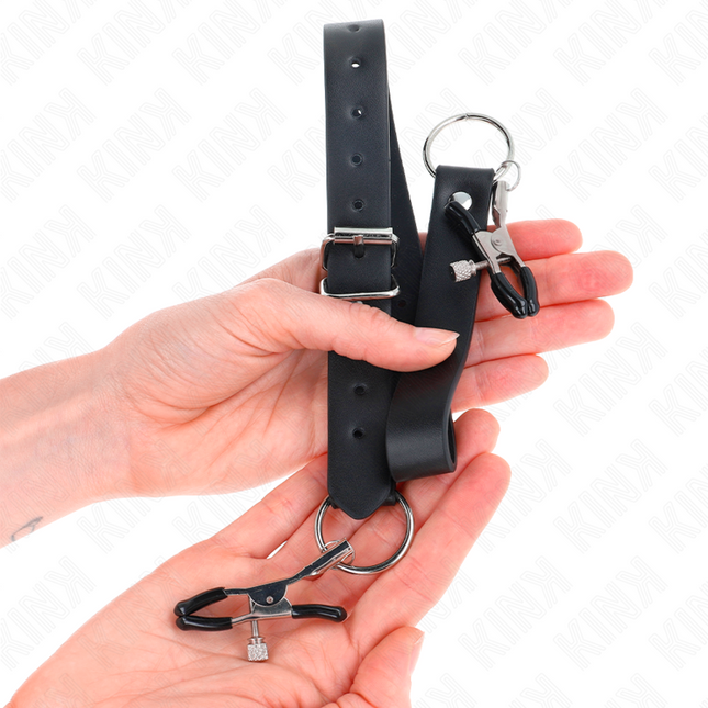 KINK - 4 регулируеми щипки за клитор 34-48 см – контрол и комфорт
