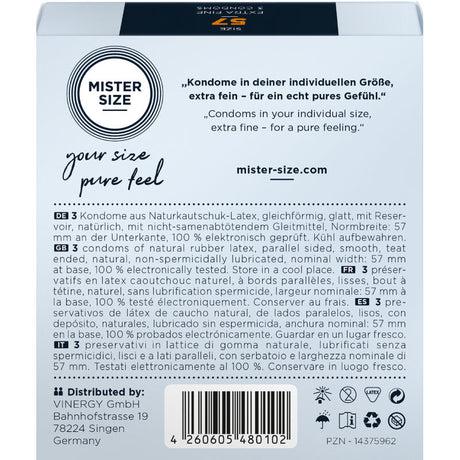 MISTER SIZE L 57 мм – презервативи с персонално прилягане, 3 бр.