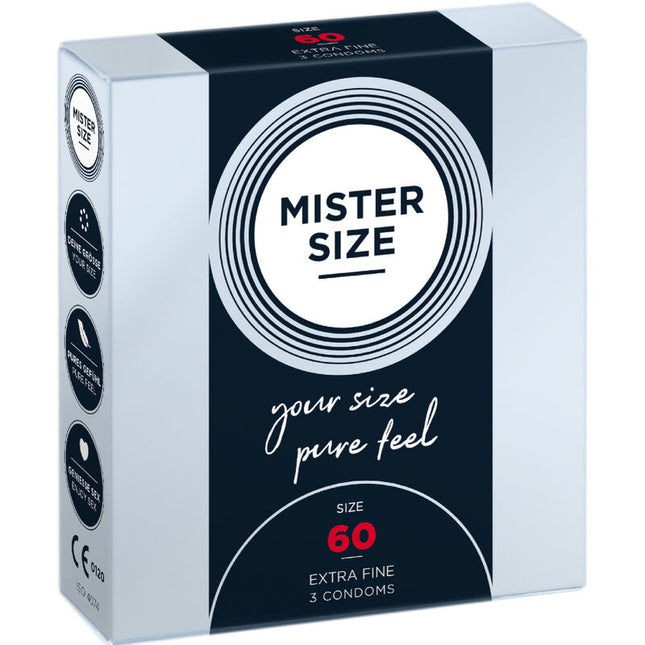 MISTER SIZE CONDOM XL 60 мм – презерватив с перфектно прилягане, 3 бр.