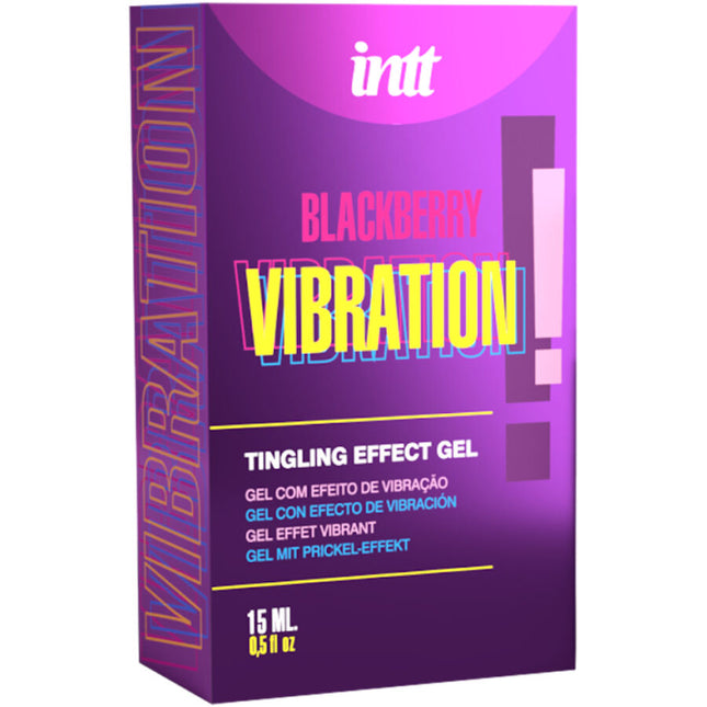 INTT RELEASES Liquid Vibrating Gel – вибриращ интимен гел с аромат на къпина, 15 мл