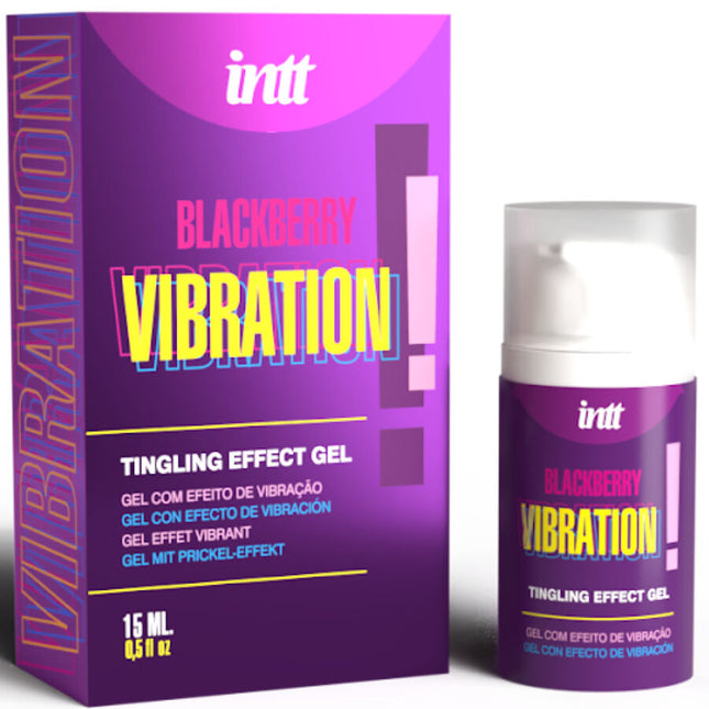 INTT RELEASES Liquid Vibrating Gel – вибриращ интимен гел с аромат на къпина, 15 мл