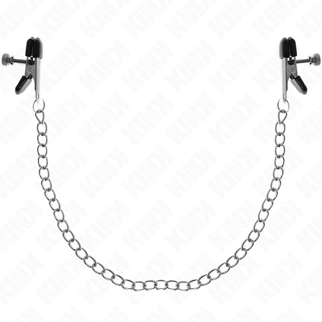 KINK Flat Chain Nipple Clamps Silver 34 см – регулируеми щипки за зърна с верига