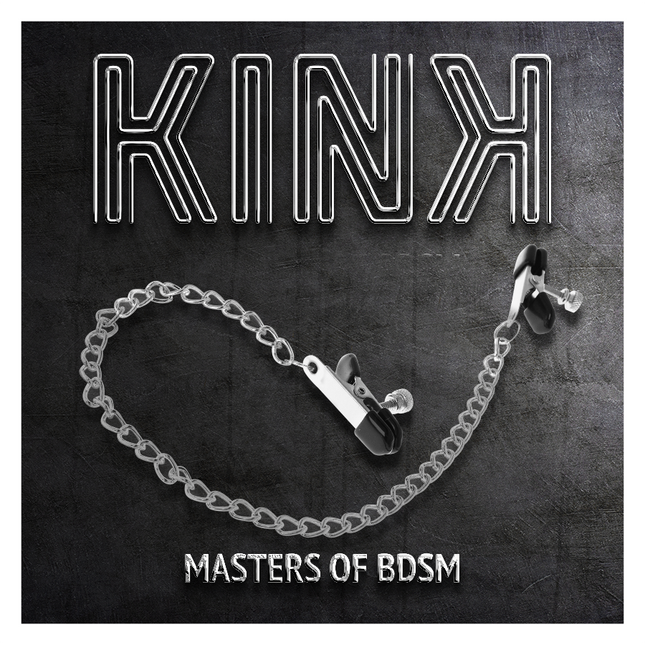 KINK Flat Chain Nipple Clamps Silver 34 см – регулируеми щипки за зърна с верига