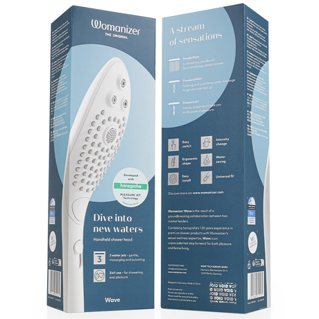 WOMANIZER Wave – водоустойчив клиторен стимулатор и душ глава