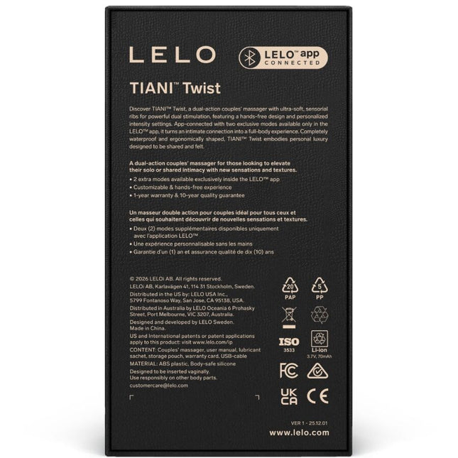 LELO - TIANI TWIST COUPLES VIBRATOR LAVENDER