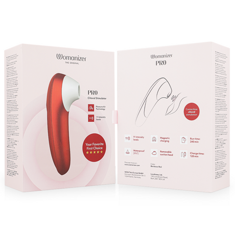 WOMANIZER Pro Vibrant – безконтактен клиторен стимулатор, бордо
