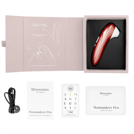 WOMANIZER Pro Vibrant – безконтактен клиторен стимулатор, бордо