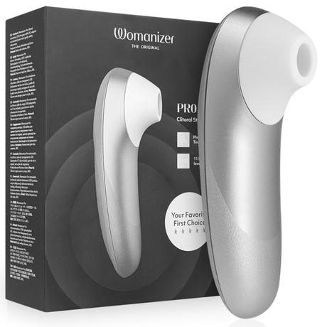 WOMANIZER Pro Vibrant – безконтактен клиторен стимулатор, сребристо-сив