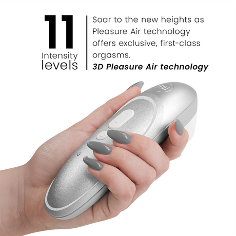 WOMANIZER Pro Vibrant – безконтактен клиторен стимулатор, сребристо-сив