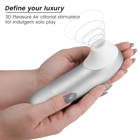 WOMANIZER Pro Vibrant – безконтактен клиторен стимулатор, сребристо-сив