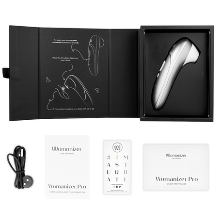 WOMANIZER Pro Vibrant – безконтактен клиторен стимулатор, сребристо-сив
