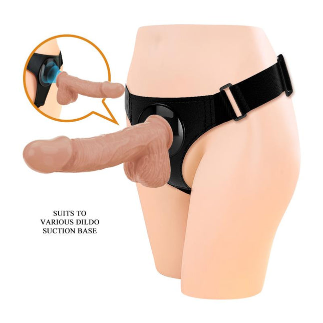 PRETTYLOVE Jerry Harness с реалистичен дилдо 7.6" – регулируем колан за комфортно прилягане
