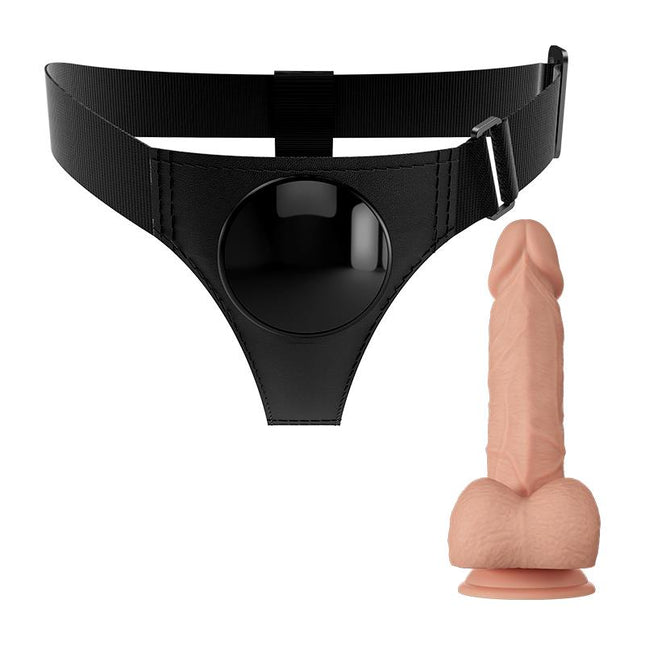 PRETTYLOVE Jerry Harness с реалистичен дилдо 7.6" – регулируем колан за комфортно прилягане