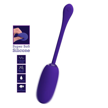 PRETTYLOVE Julius Vibrating Egg Violet – вибриращо яйце с 12 функции