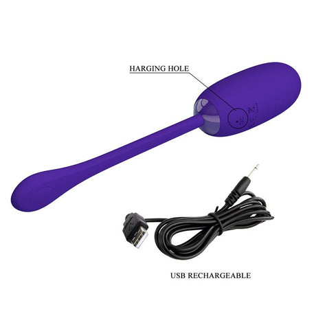 PRETTYLOVE Julius Vibrating Egg Violet – вибриращо яйце с 12 функции
