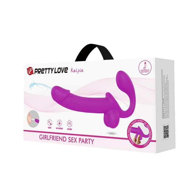 PRETTYLOVE Kelpie – безпрезервативен страп-он с функция за изстрелване