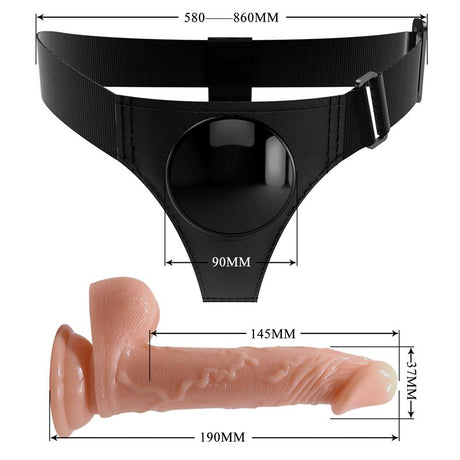 PRETTYLOVE Kevia Harness с реалистично дилдо 7,2" – регулируем и удобен
