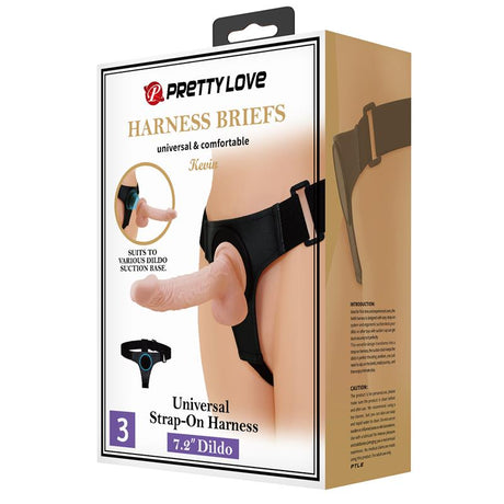 PRETTYLOVE Kevia Harness с реалистично дилдо 7,2" – регулируем и удобен