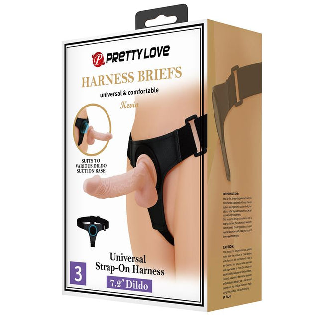 PRETTYLOVE Kevia Harness с реалистично дилдо 7,2" – регулируем и удобен