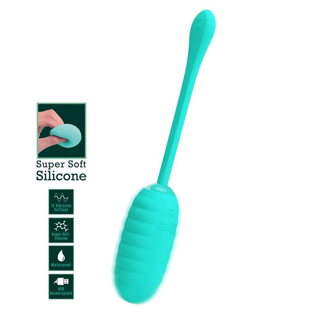 PRETTYLOVE Kirk – вибриращо яйце с 12 режима, USB зареждане