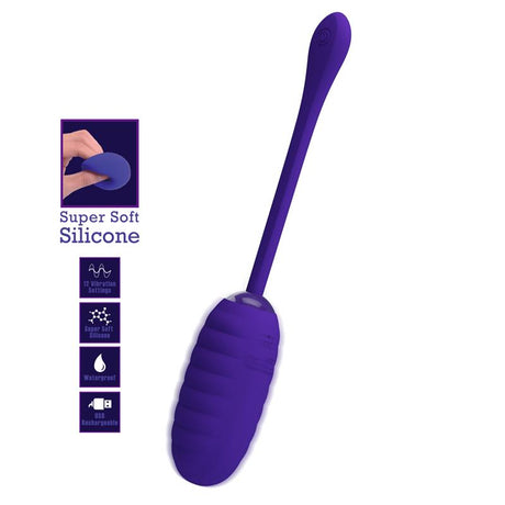PRETTYLOVE Kirk – вибриращо яйце с 12 режима, USB