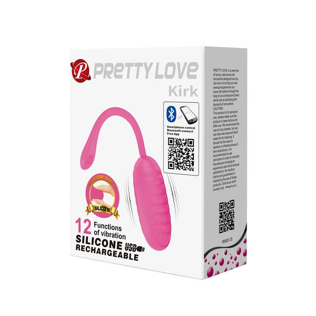 PRETTYLOVE Kirk – вибриращо яйце с мобилно приложение, силикон, USB