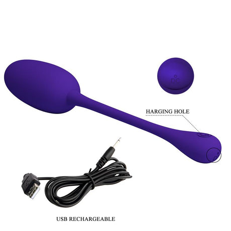 PRETTYLOVE Knucker – вибриращо яйце с 12 режима, USB зарядно