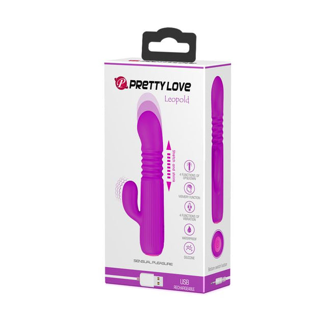 PRETTYLOVE Leopold Thrusting Vibe – USB вибратор с двойна стимулация