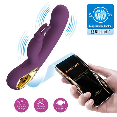 PRETTYLOVE Liam – силиконов G-Spot вибратор с приложение, лилав