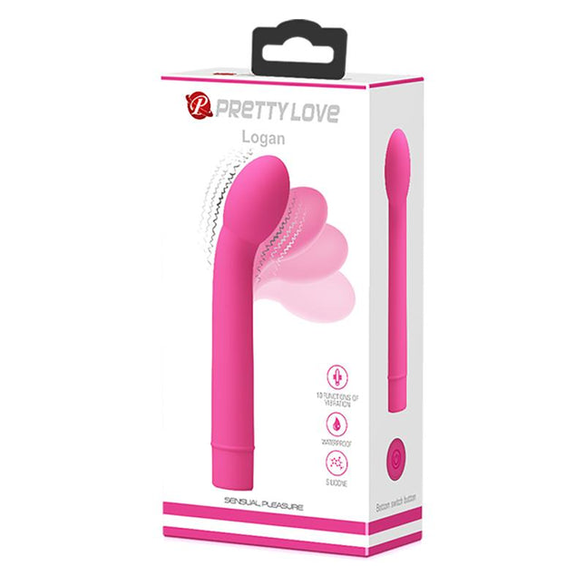 PRETTYLOVE Logan Vibe Pink – вибратор с 10 режима на вибрация