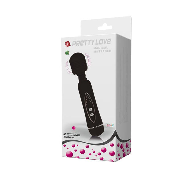 PRETTYLOVE Magic Massager Black – водоустойчив масажор с 12 вибрации