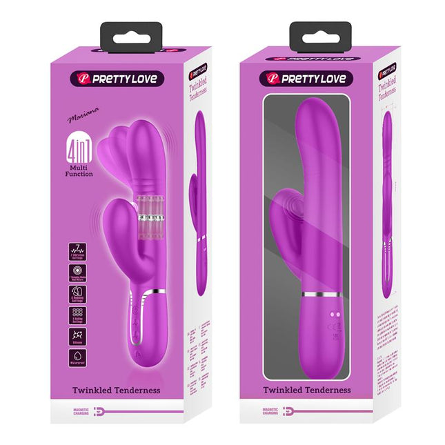 PRETTYLOVE Mariana Vibrator 4 в 1 – силиконов, фуксия