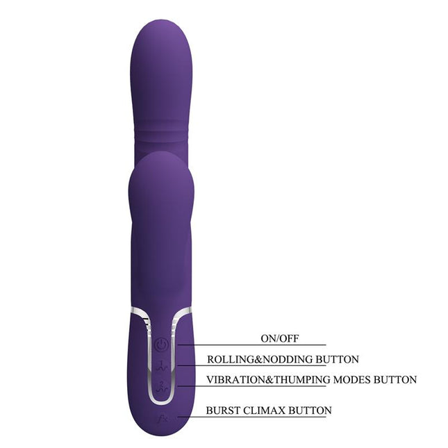 PRETTYLOVE Mariana Vibrator 4 в 1 – силиконов мултифункционален вибратор