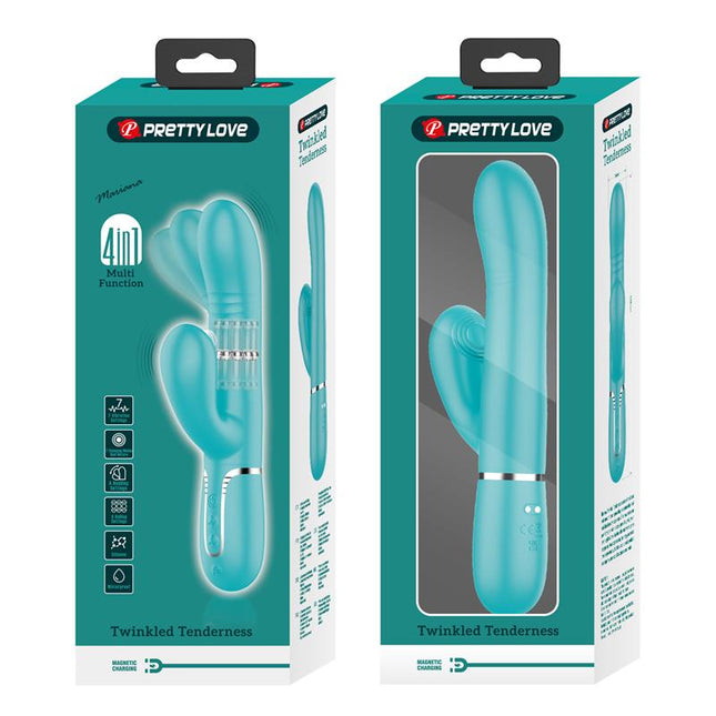 PRETTYLOVE Mariana Vibrator 4 в 1 – многофункционален силиконов стимулатор