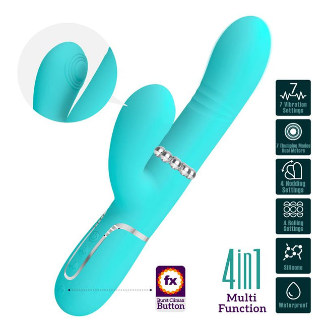 PRETTYLOVE Mariana Vibrator 4 в 1 – многофункционален силиконов стимулатор