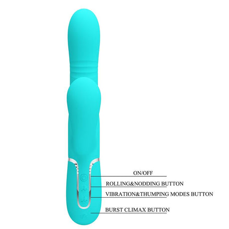 PRETTYLOVE Mariana Vibrator 4 в 1 – многофункционален силиконов стимулатор
