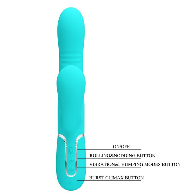 PRETTYLOVE Mariana Vibrator 4 в 1 – многофункционален силиконов стимулатор