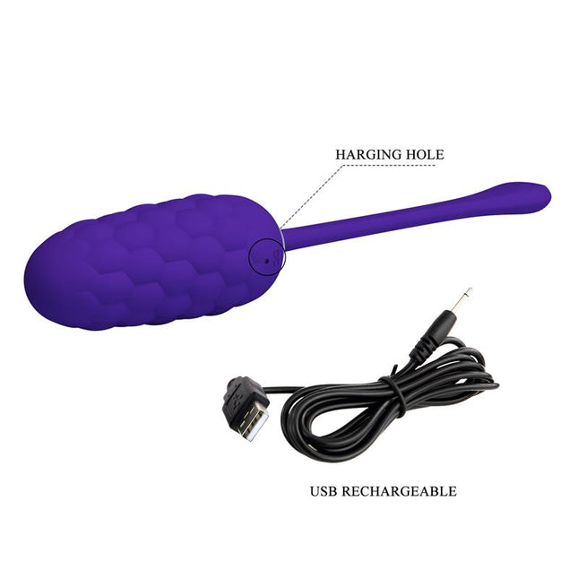 PRETTYLOVE Marina Vibrating Egg Violet – вибриращо яйце с 12 режима